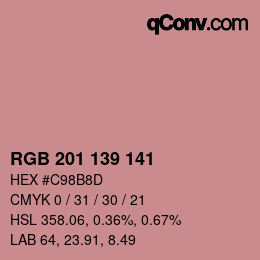 Color code: RGB 201 139 141 | qconv.com