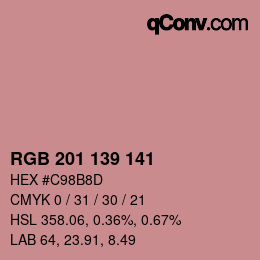 カラーコード: RGB 201 139 141 | qconv.com