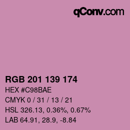 カラーコード: RGB 201 139 174 | qconv.com