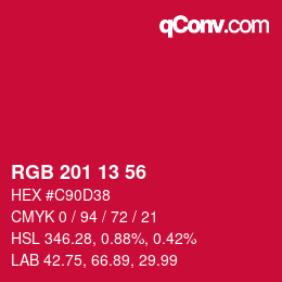 Color code: RGB 201 13 56 | qconv.com
