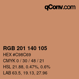 颜色代码: RGB 201 140 105 | qconv.com