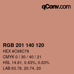 Color code: RGB 201 140 120 | qconv.com