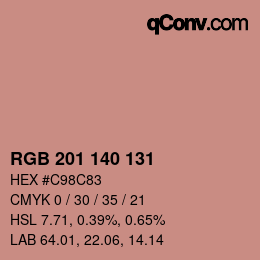 カラーコード: RGB 201 140 131 | qconv.com
