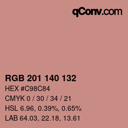 カラーコード: RGB 201 140 132 | qconv.com