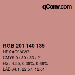 カラーコード: RGB 201 140 135 | qconv.com