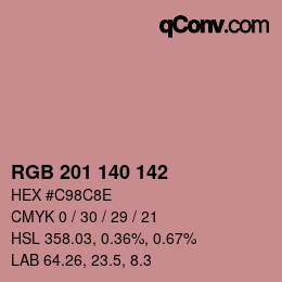 カラーコード: RGB 201 140 142 | qconv.com