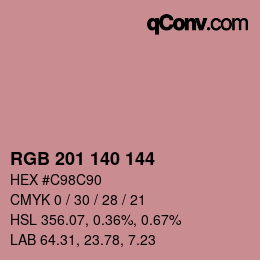 Color code: RGB 201 140 144 | qconv.com