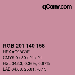 颜色代码: RGB 201 140 158 | qconv.com