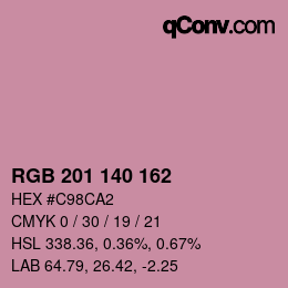 Color code: RGB 201 140 162 | qconv.com