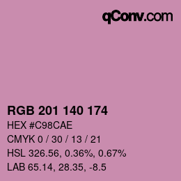 Color code: RGB 201 140 174 | qconv.com