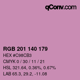 カラーコード: RGB 201 140 179 | qconv.com