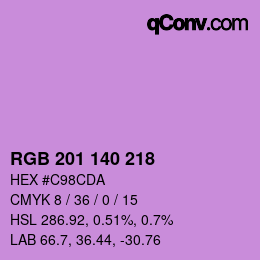 颜色代码: RGB 201 140 218 | qconv.com