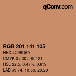 カラーコード: RGB 201 141 105 | qconv.com