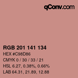 カラーコード: RGB 201 141 134 | qconv.com