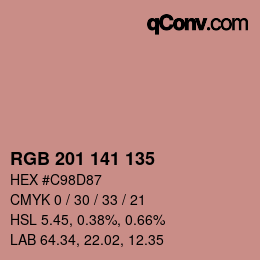 カラーコード: RGB 201 141 135 | qconv.com