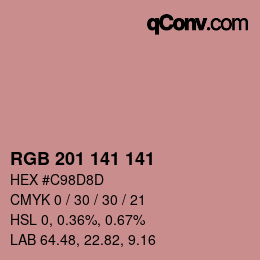 颜色代码: RGB 201 141 141 | qconv.com