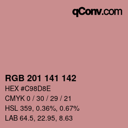 Farbcode: RGB 201 141 142 | qconv.com