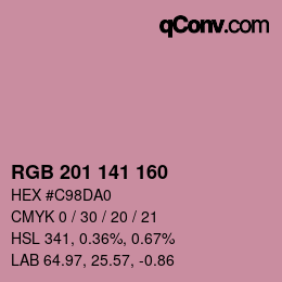 Color code: RGB 201 141 160 | qconv.com