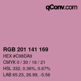 Color code: RGB 201 141 169 | qconv.com