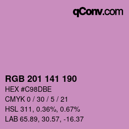 Color code: RGB 201 141 190 | qconv.com