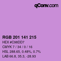 Color code: RGB 201 141 215 | qconv.com