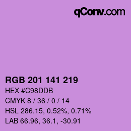 Color code: RGB 201 141 219 | qconv.com