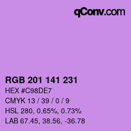 カラーコード: RGB 201 141 231 | qconv.com
