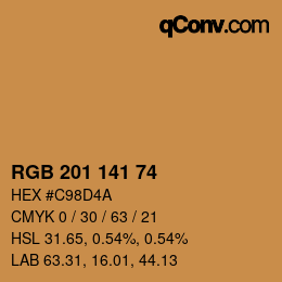 カラーコード: RGB 201 141 74 | qconv.com