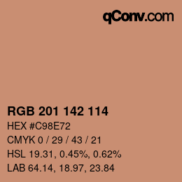 Farbcode: RGB 201 142 114 | qconv.com