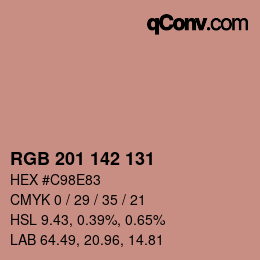 Color code: RGB 201 142 131 | qconv.com