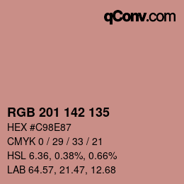 カラーコード: RGB 201 142 135 | qconv.com