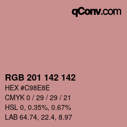 Color code: RGB 201 142 142 | qconv.com