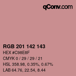 Color code: RGB 201 142 143 | qconv.com