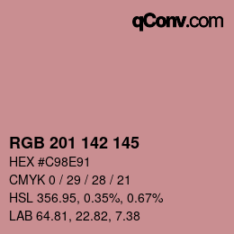 Color code: RGB 201 142 145 | qconv.com