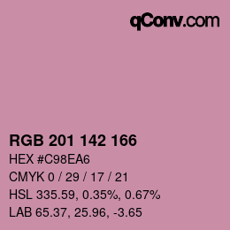 カラーコード: RGB 201 142 166 | qconv.com