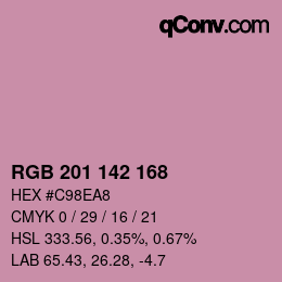 Código de color: RGB 201 142 168 | qconv.com