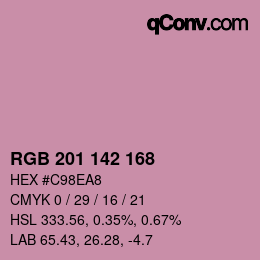 カラーコード: RGB 201 142 168 | qconv.com