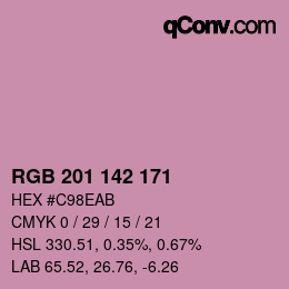 Color code: RGB 201 142 171 | qconv.com