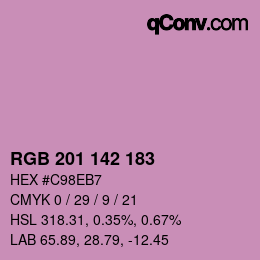 Color code: RGB 201 142 183 | qconv.com