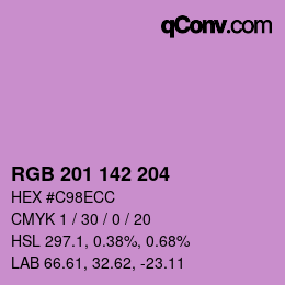 Color code: RGB 201 142 204 | qconv.com