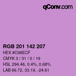 Color code: RGB 201 142 207 | qconv.com