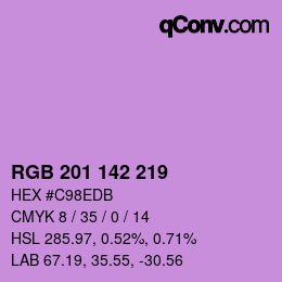 Color code: RGB 201 142 219 | qconv.com