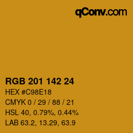颜色代码: RGB 201 142 24 | qconv.com