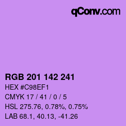 Color code: RGB 201 142 241 | qconv.com
