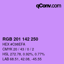 Color code: RGB 201 142 250 | qconv.com