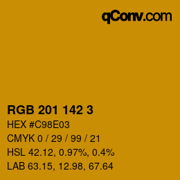 颜色代码: RGB 201 142 3 | qconv.com