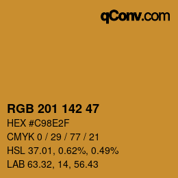 カラーコード: RGB 201 142 47 | qconv.com