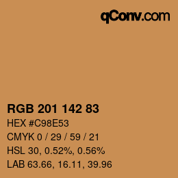 カラーコード: RGB 201 142 83 | qconv.com