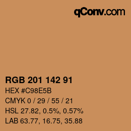 カラーコード: RGB 201 142 91 | qconv.com