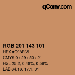 Código de color: RGB 201 143 101 | qconv.com